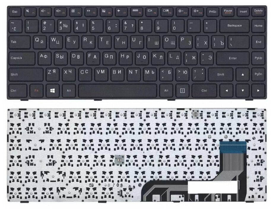 Клавиатура keyboard 5N20H47067 для ноутбука Lenovo IdeaPad 100 100-14IBY 100-14IBD IdeaPad 100s-14IBY черная