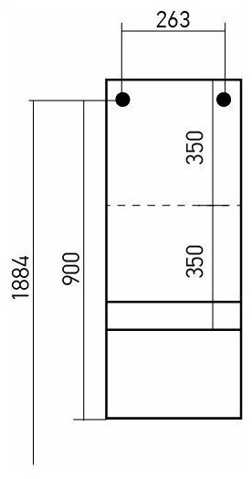 Полупенал Mixline "АВРОРА-30" с открытым ящиком универсальный Белый (300*900*250)