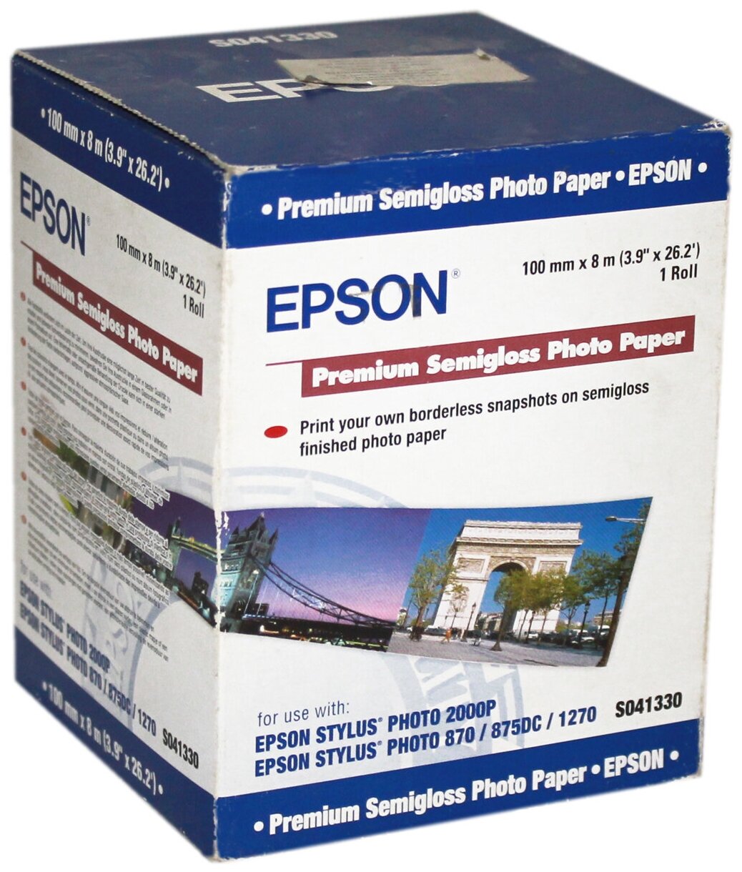 Фотобумага Epson рулон 100мм x 8м, полуглянцевая 251г/м2 (C13S041330)