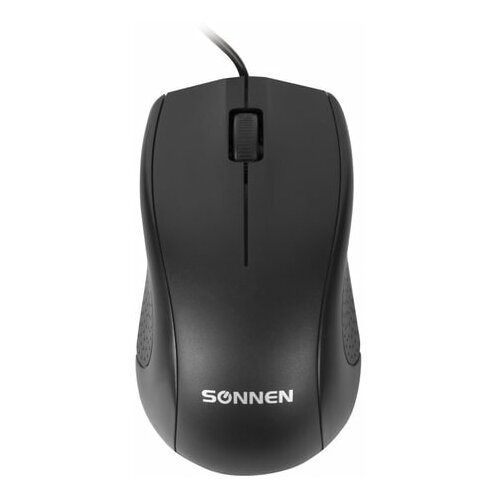 SONNEN Мышь проводная sonnen м-201, usb, 1000 dpi, 2 кнопки + колесо-кнопка, оптическая, черная, 512631