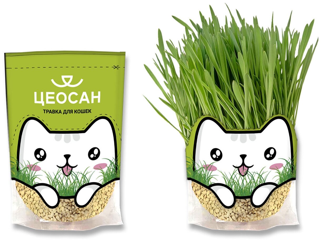Трава для кошек Цеосан 500г в пакете/18