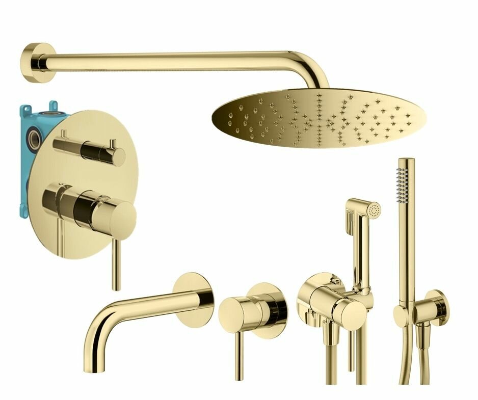 фото Комплект смесителей для душа Plumberia Selection KITZXO18OR210, золото 24К