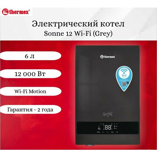 Электрический настенный котел Thermex Sonne 12 с Wi-Fi и двухконтурным отоплением 4889000₽