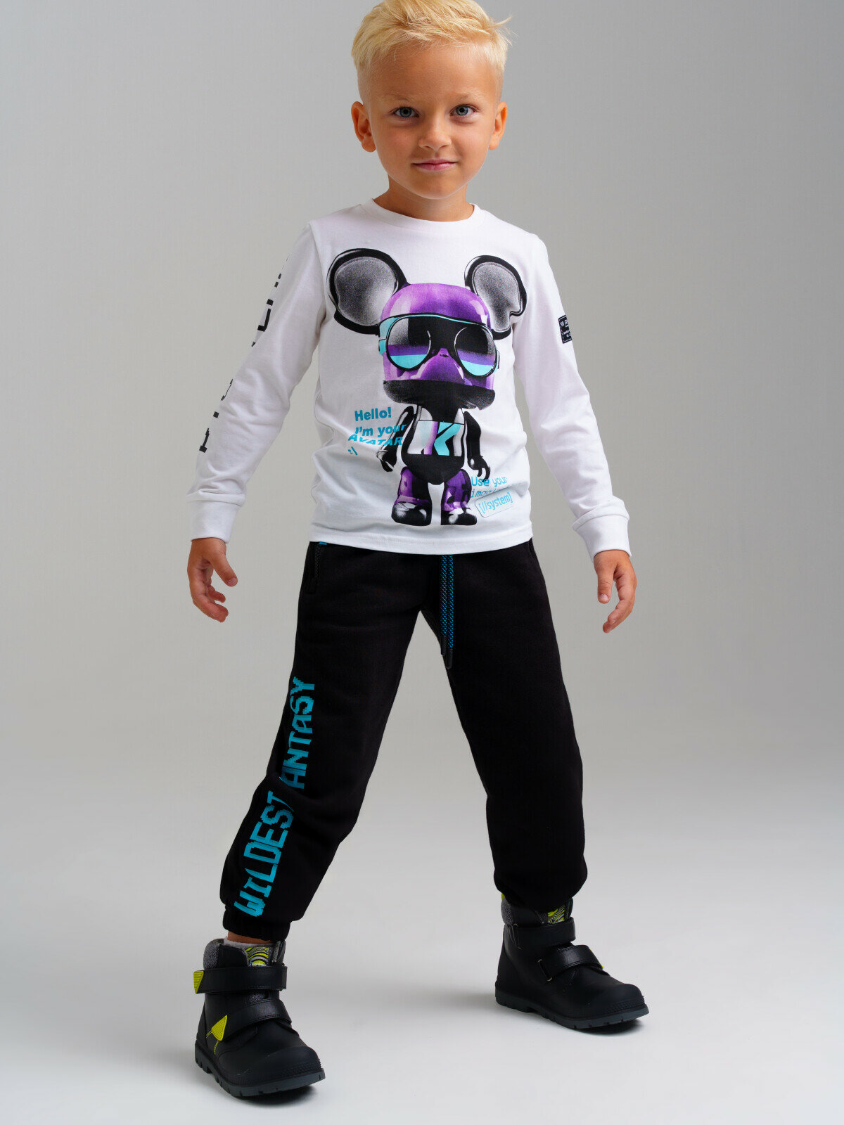 Лонгслив playToday, размер 98, темно-синий — фото 1