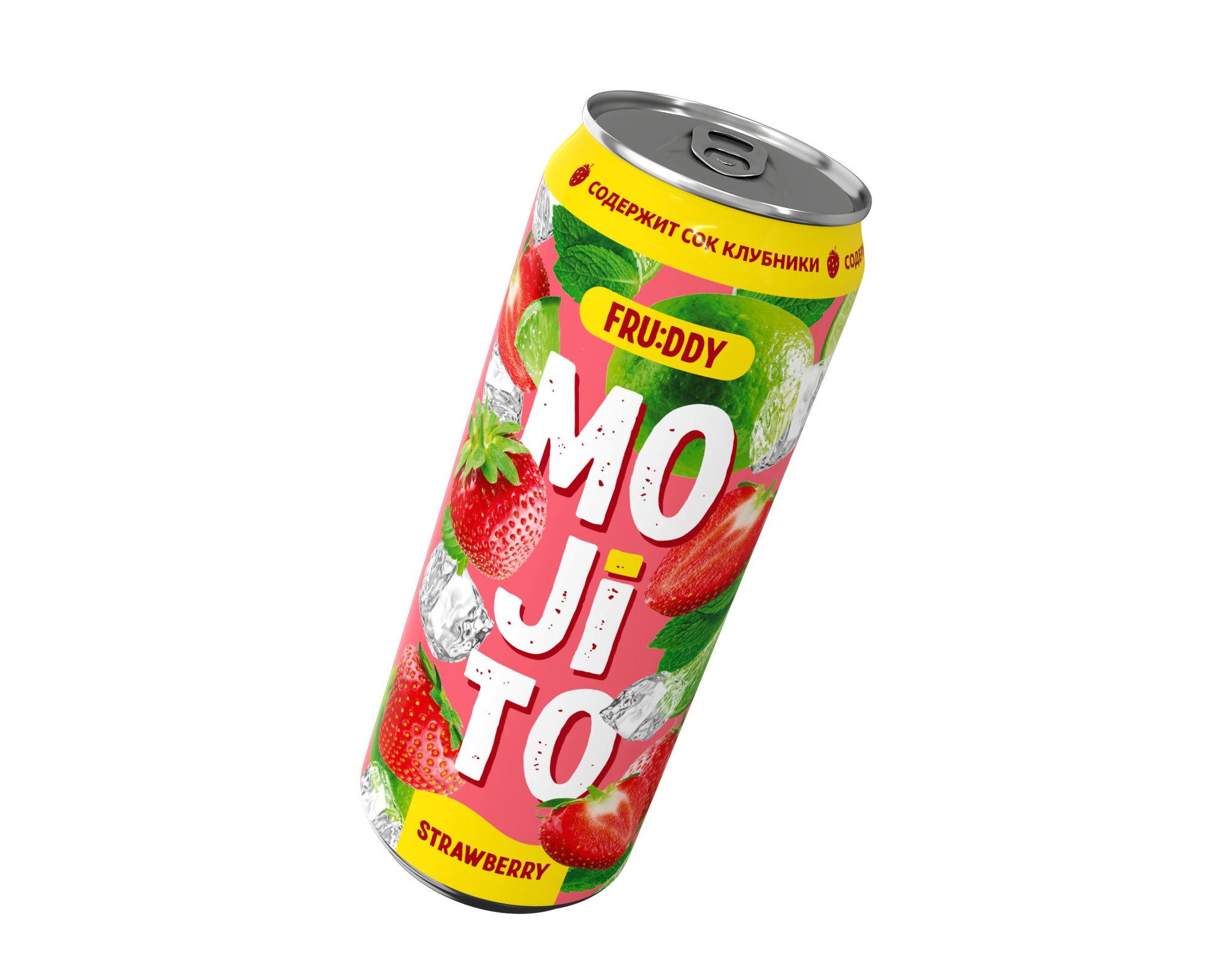 FRU: DDY MOJITO Газированный напиток с натур соком Strawberry 0,45 мл — фото 1