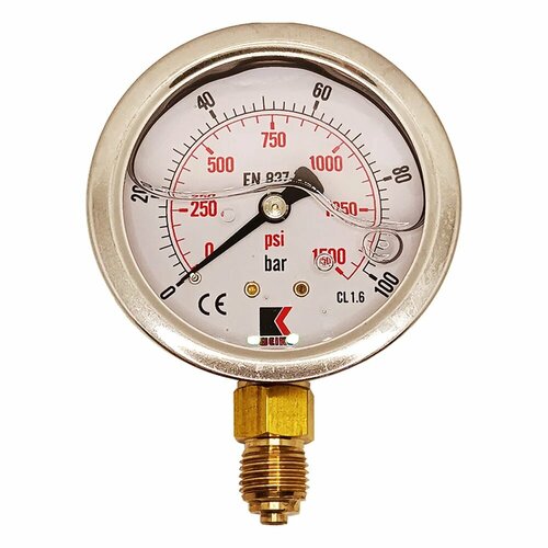 Манометр гидравлический виброустойчивый аркаим WKP1007 на 100 бар, 63 мм, G 1/4