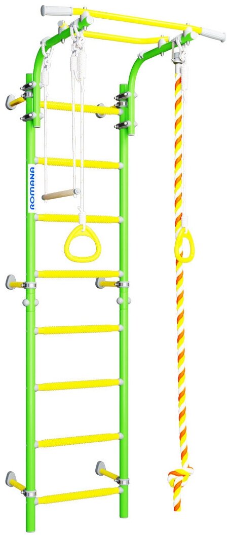 Шведская стенка, детский спортивный комплекс для дома Romana Next Top (01.21.8.06.490.03.00-24) зелёное яблоко