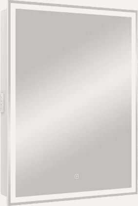 Изображение товара Зеркало-шкаф CONTINENT Allure 60х80 R со светодиодной подсветкой, 60 см, с сенсорным управлением, с розеткой, белое, в современном стиле