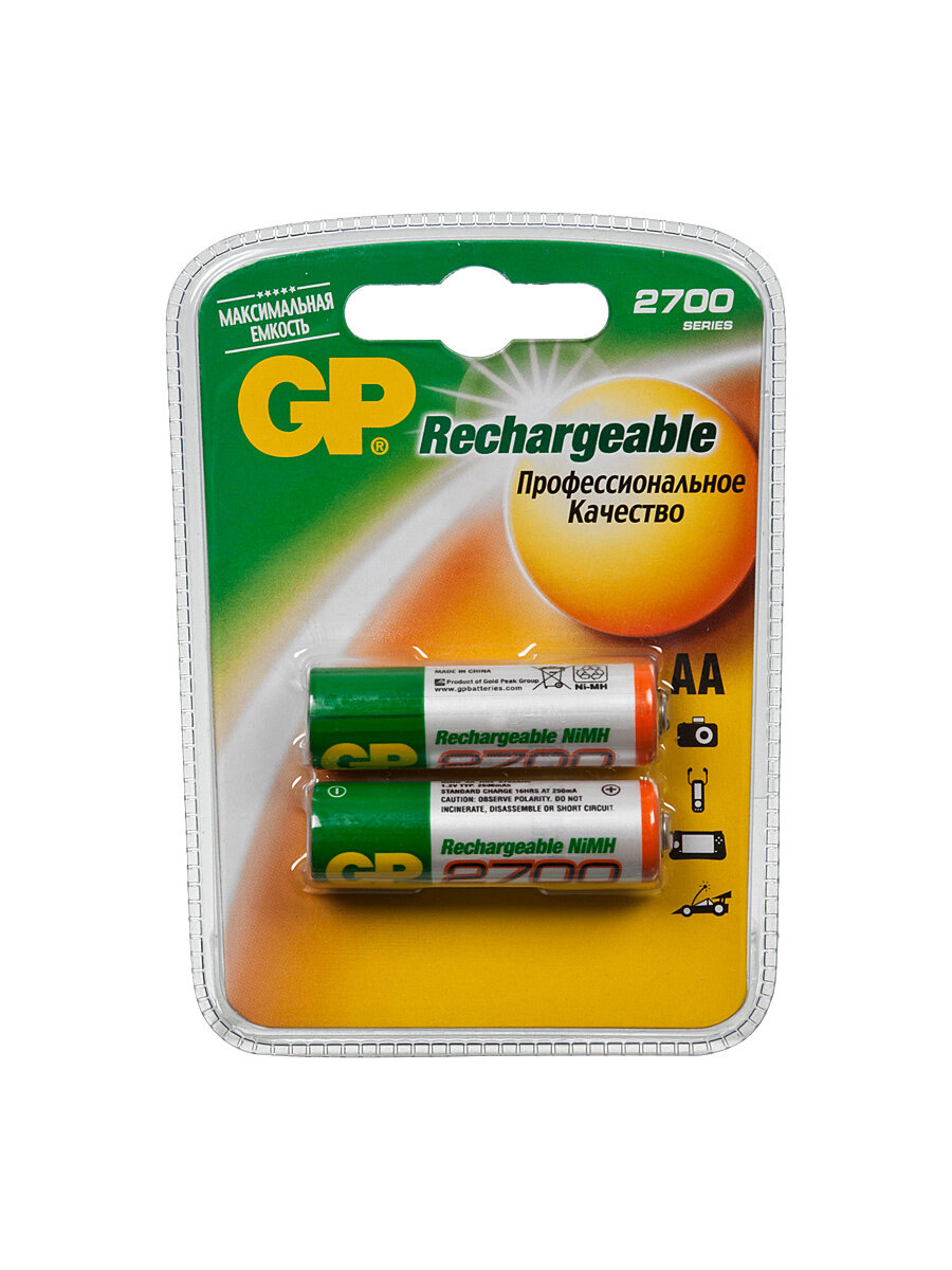Аккумулятор GP 270AAHC AA NiMH 2700mAh (2шт)