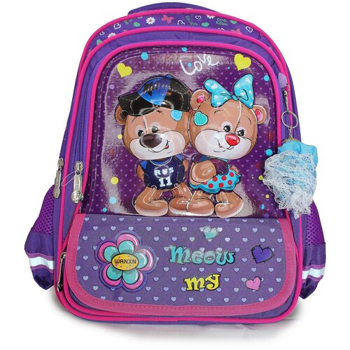 фото Школьный рюкзак ранец/с ортопедической спинкой для девочки, детский с 3d рисунком. gregorini