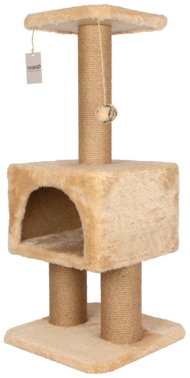 Когтеточка для кошки с домиком и лежанкой / игровой комплекс для кошек / когтеточка столбик - фотография № 6