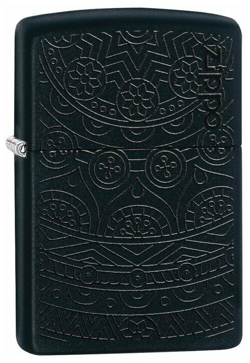 Зажигалка Zippo 29989 бензиновая Tone on Tone Design Black Matte