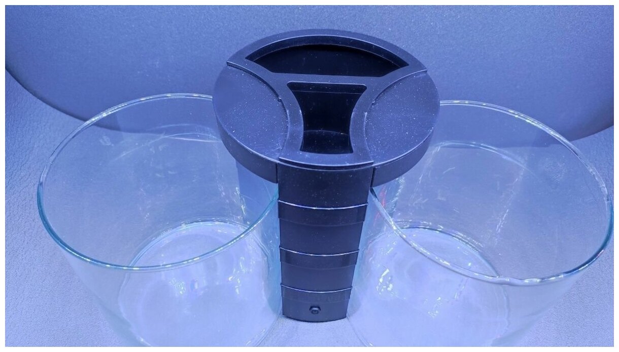 Аквариум для петушков AquaSyncro NW04 BLACK, объем 2х2л, черный, свет LED 3 белых и 1 синий диод - фотография № 3