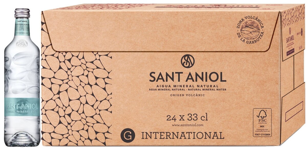 Вода минеральная Sant Aniol (Сант Аниол) 24 шт по 0,33 л, негазированная, стекло