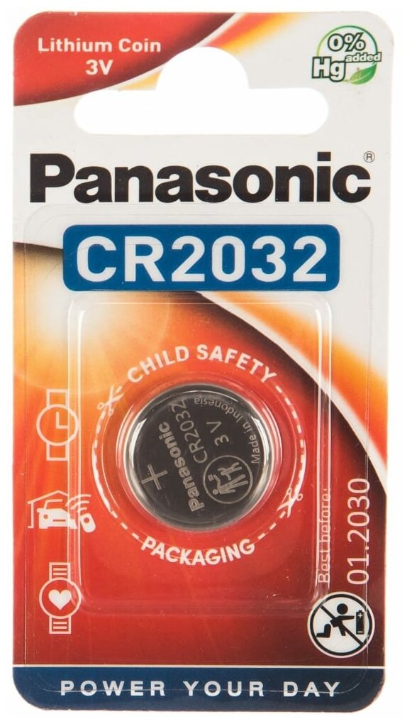 Батарейка Panasonic CR 2032 Bli 1 Lithium (CR-2032EL/1B) - фото №10