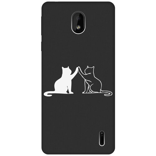 Матовый Soft Touch силиконовый чехол на Nokia 1 Plus, Нокиа 1 Плюс с 3D принтом Cats W черный матовый soft touch силиконовый чехол на nokia 8 нокиа 8 с 3d принтом cats w черный