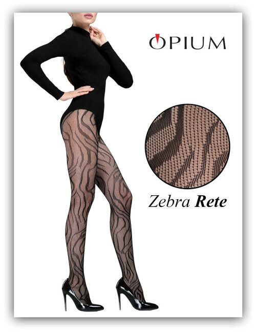 Колготки  Opium Zebra Rete, размер 2, черный