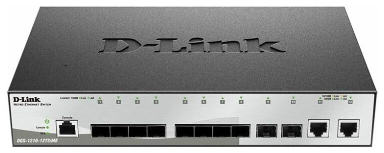 Коммутатор D-Link DGS-1210-12TS/ME/B1A (10 портовый)