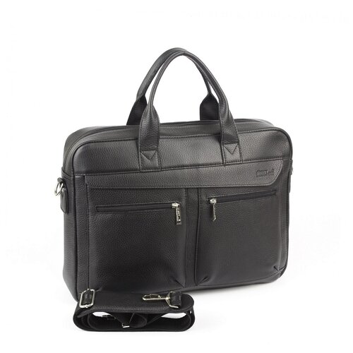 фото Сумка с ручками matthew из натуральной кожи, мужская цвет черный