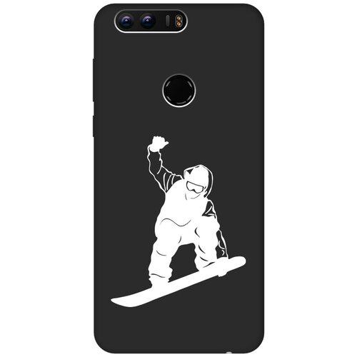 Матовый чехол Snowboarding W для Honor 8 / Хонор 8 с 3D эффектом черный матовый чехол trekking w для honor 8 хонор 8 с 3d эффектом черный