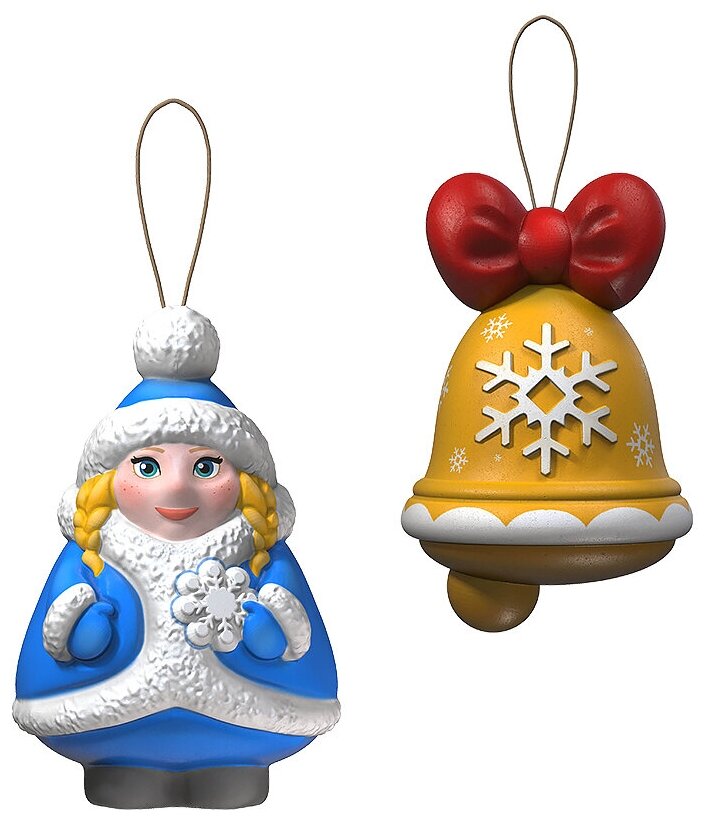 Набор для творчества LORI Роспись ёлочных игрушек Снегурочка и колокольчик 3D Art