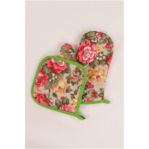 Прихватка кухонная/ набор прихватка+рукавица . Рис. 