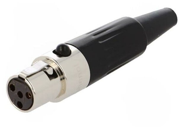 Вилка Amphenol AG4F "Мама" XLR mini, PIN 4, 5 А, черный, 1шт