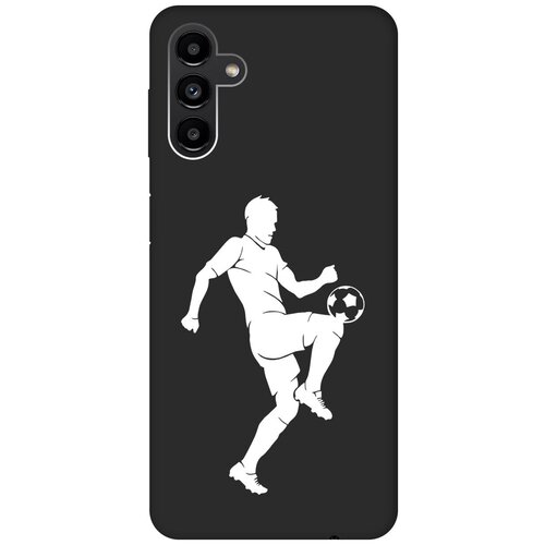 Матовый чехол Football W для Samsung Galaxy A13 5G / Самсунг А13 с 3D эффектом черный матовый чехол infuriate w для samsung galaxy a13 5g самсунг а13 с 3d эффектом черный