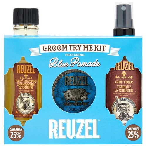 REUZEL Набор Подарочный набор для мужчин Groom Try Me Kit Blue Pomade