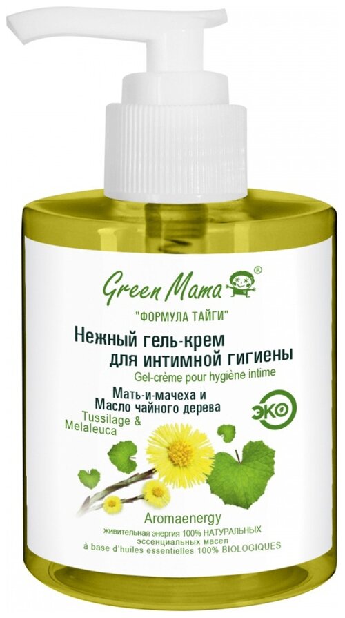 Green Mama гель-крем для интимной гигиены Мать-и-мачеха и масло чайного дерева, 300 мл