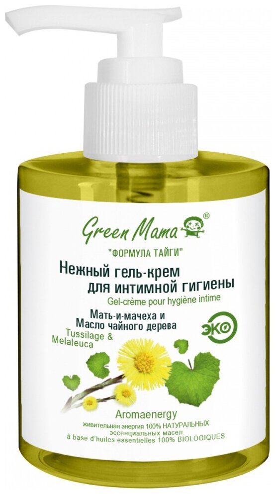 Green Mama гель-крем для интимной гигиены Мать-и-мачеха и масло чайного дерева
