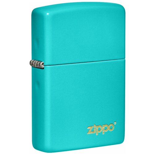 Оригинальная бензиновая зажигалка ZIPPO Classic 49454ZL ZIPPO Logo с покрытием Flat Turquoise