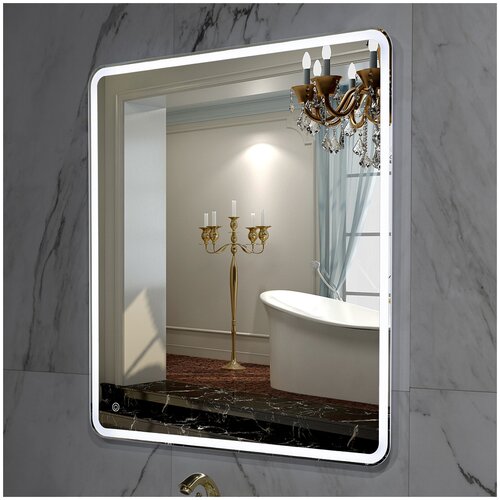 Зеркало La Tezza с LED подсветкой, включатель сенсор с диммером, 800х900 (ШВ) арт. LT-MPZ9080-s-r. Универсальное.