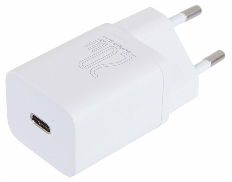 Зарядное устройство Baseus Super Si Quick Charger 1C 20W EU Sets White + Type-C - Lightning TZCCSUP-B02