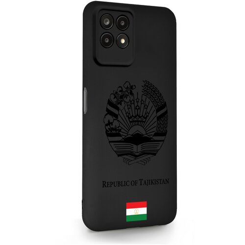 Черный силиконовый чехол для Realme 8i Черный лаковый Герб Таджикистана для Реалми 8ай