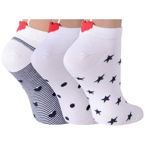 фото Комплект из 3 пар женских носков lorenzline микс 4, размер 23 (36-37)