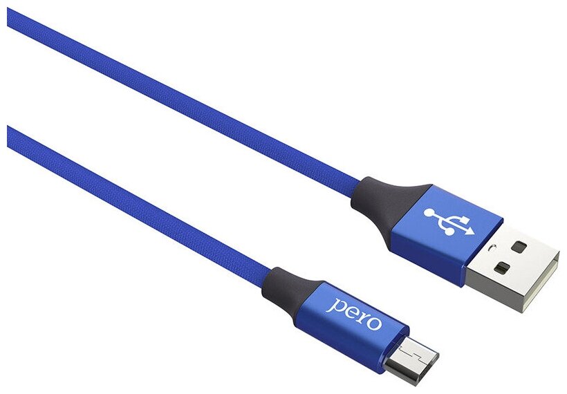 Дата-кабель PERO DC-02 micro-USB 2А 1м синий