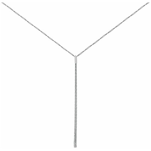 Колье - ожерелье Krastsvetmet из белого золота с подвеской кисть / Подарок девушке, женщине / 45 см