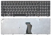 Клавиатура для ноутбука Lenovo IdeaPad B570 B580 V570 Z570 Z575 B590 черная с серой рамкой