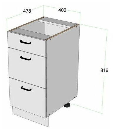 Кухонный модуль напольный Ницца-Royal, МДФ, 40х81,6х47,8 см - фотография № 2