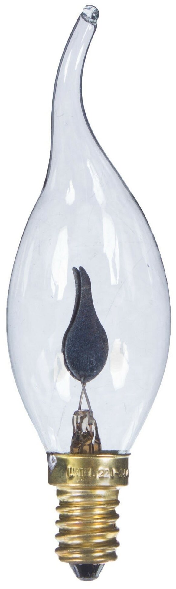 фото Лампа накаливания Uniel E14 220-240 В 3 Вт свеча на ветру с эффектом пламени