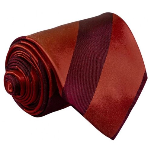 Галстук атласный с бордовой полосой Rene Lezard 104656