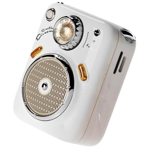 Портативная колонка Divoom Beetle FM Portable Radio Bluetooth Speaker White