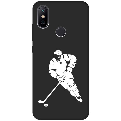 Матовый чехол Hockey W для Xiaomi Mi 6X / Mi A2 / Сяоми Ми 6Х / Ми А2 с 3D эффектом черный матовый чехол trekking w для xiaomi mi 6x mi a2 сяоми ми 6х ми а2 с 3d эффектом черный