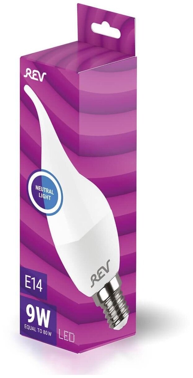 Лампа светодиодная REV свеча на ветру FC37 9Вт E14 4000K 720Лм 32515 4