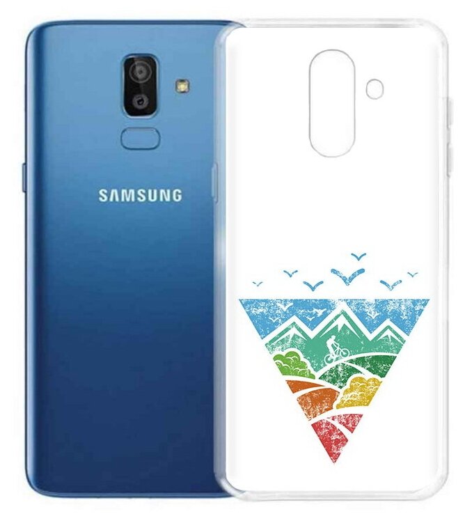 Чехол задняя-панель-накладка-бампер MyPads Лес земля море чайки для Samsung Galaxy J8 2018 (SM-J810) противоударный