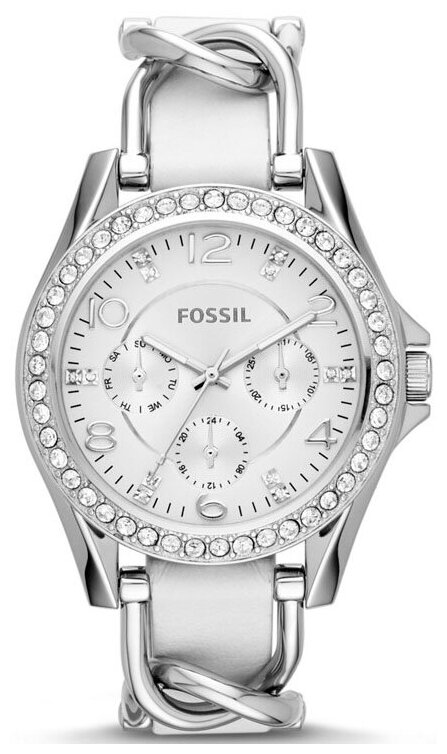 Наручные часы FOSSIL Riley, серебряный, белый