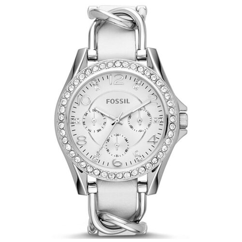 Наручные часы FOSSIL Riley, белый, серебряный наручные часы fossil riley серебряный белый