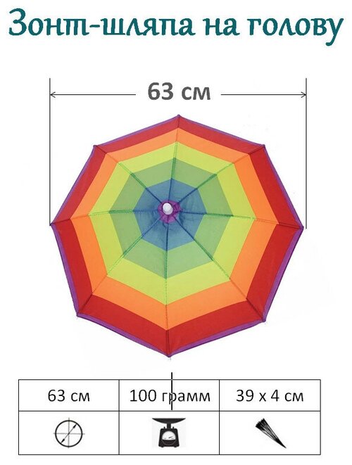 Зонт механика, купол 63 см, 8 спиц, мультиколор