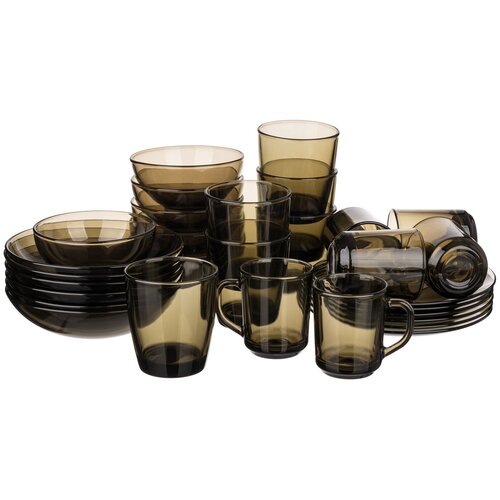 Набор столовый Basilico, 30 предметов, цвет коричневый